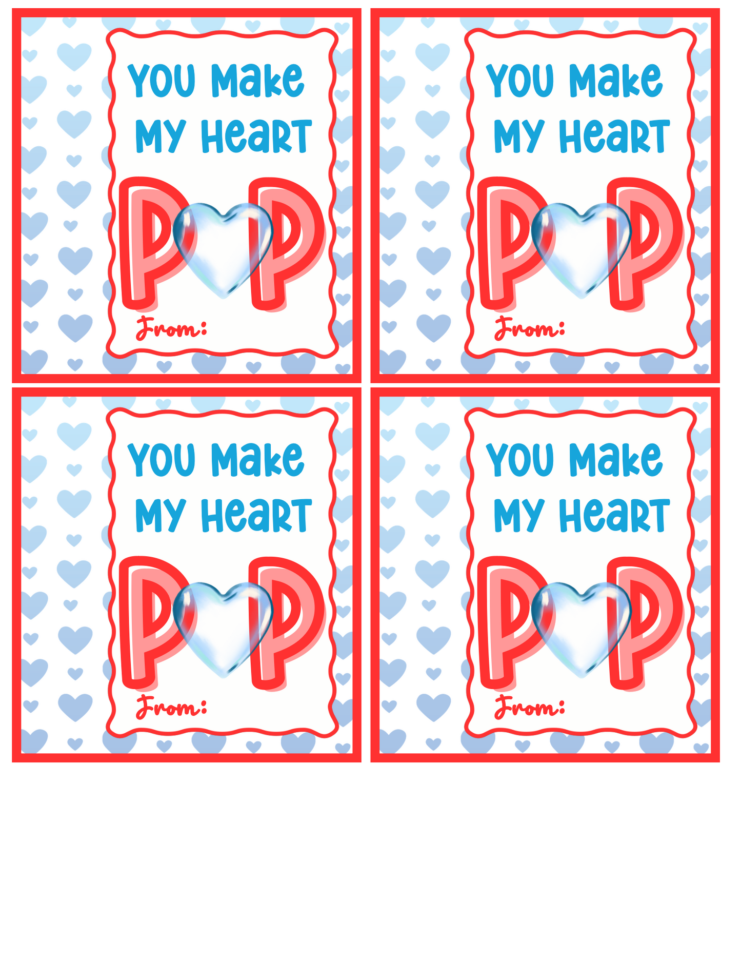 FREE Classroom Valentine Printable – Instant Download (Kids School Cards)