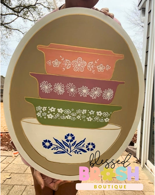 Vintage Pyrex Inspired Door Hanger | Hand-Painted