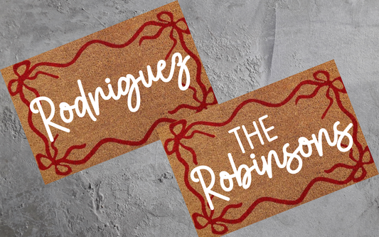 Red Bow Custom Door Mat