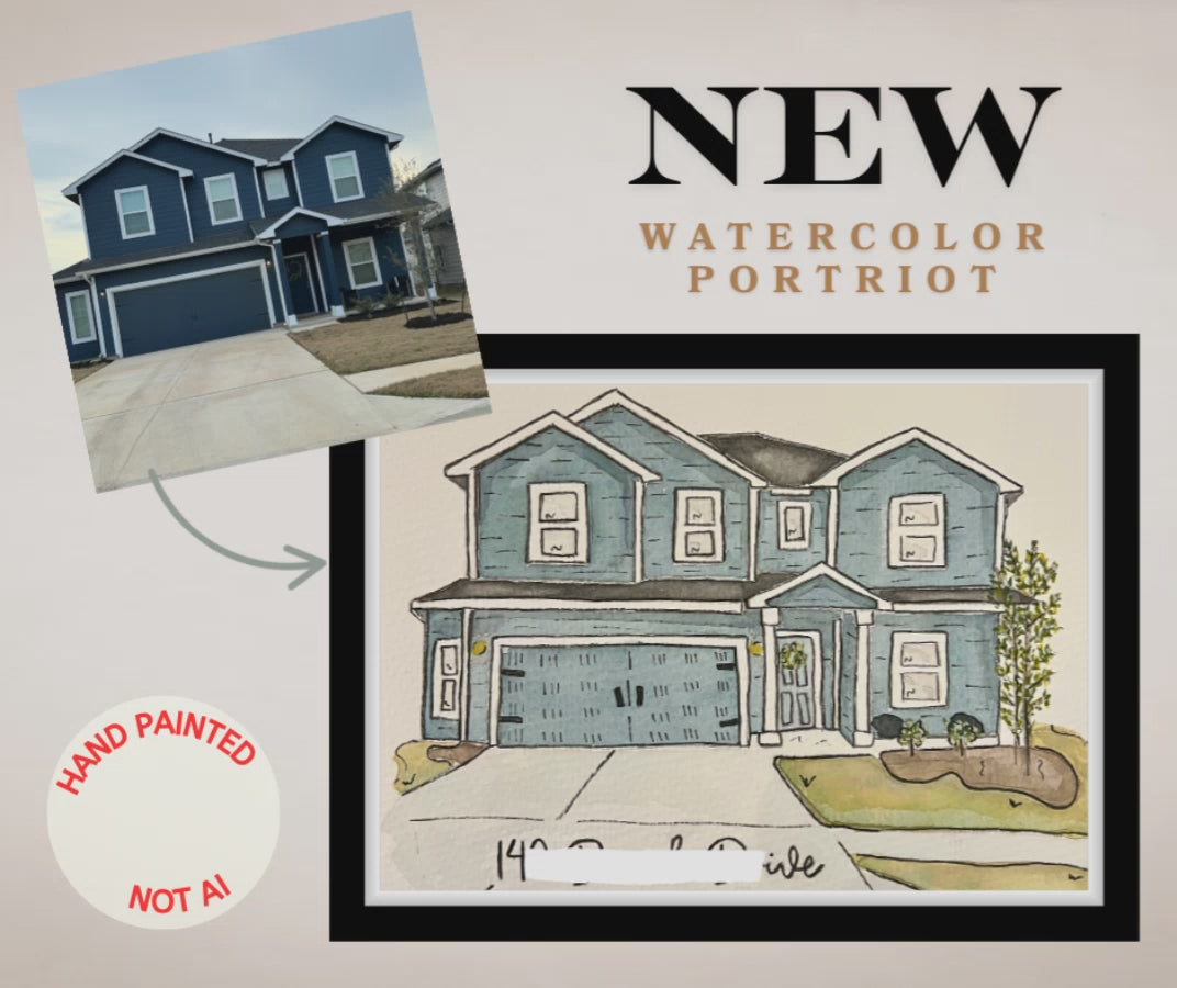 Watercolor House Portrait